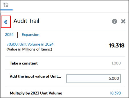 Blue Arrow for Audit Trail Highlighted
